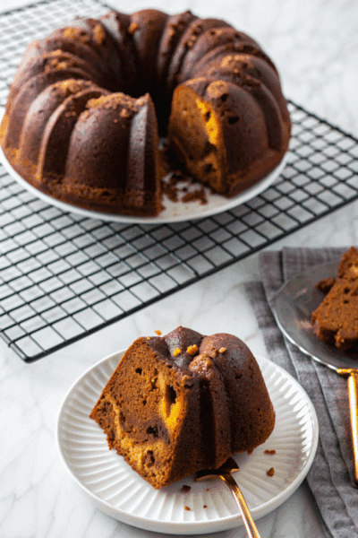 pumpkin banana hazelnut bundt cake