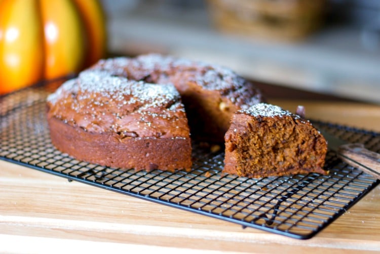 Chocolate Hazelnut Pumpkin Banana Bundt Cake