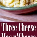   This Three Cheese Mac n' Cheese is so creamy. It's made with Velveeta, Asiago and Pecorino Romano cheeses; then baked until hot and bubbly.