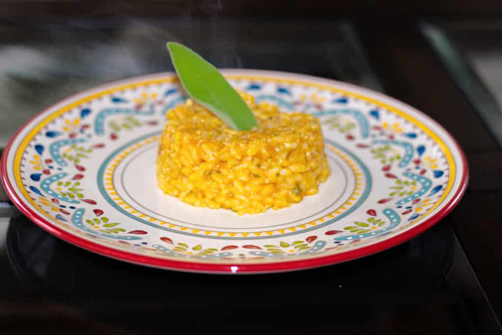 Pumpkin Sage Risotto on a plate