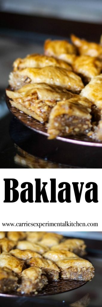 Baklava is a deliciously sweet pastry layered with phyllo dough, chopped nuts, then topped with syrup or honey. Try them for yourself! 