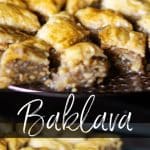 Baklava is a deliciously sweet pastry layered with phyllo dough, chopped nuts, then topped with syrup or honey. Try them for yourself!