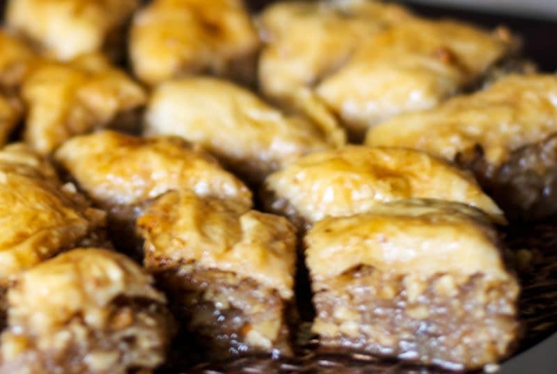 A close up of food, with Baklava