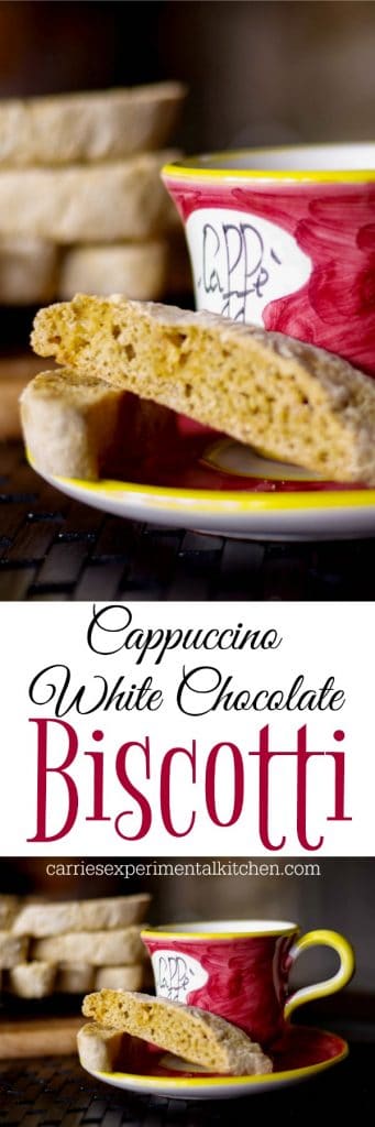 Cappuccino White Chocolate Biscotti collage photo