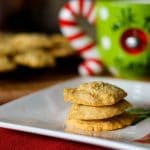 A close up of eggnog cookies on a plate.