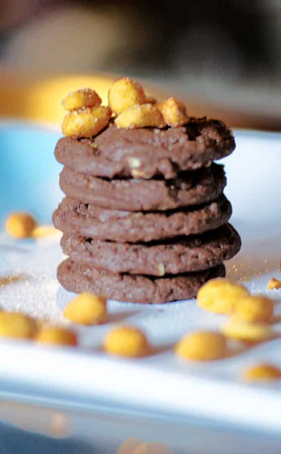Honey Roasted Peanut topped Chocolate Cookies