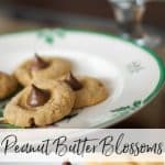 Peanut Butter Blossoms on a plate close up 