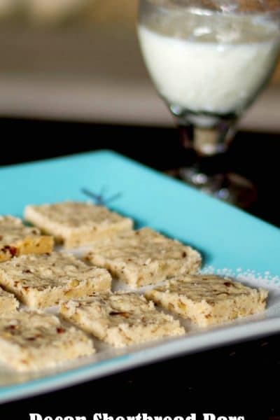 Pecan Shortbread Bars on a plate
