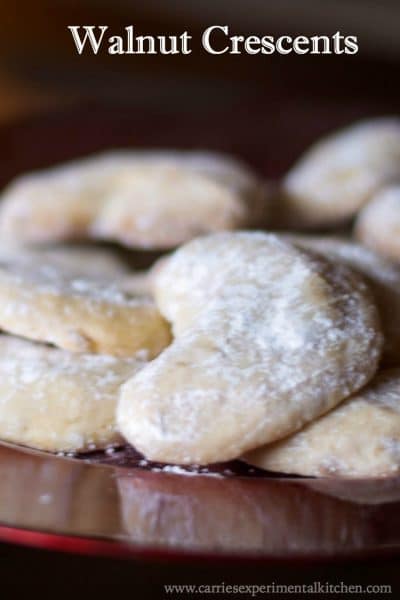 A close up of food, with Walnut crescent