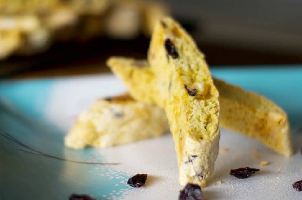 White Chocolate Blueberry Biscotti