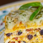 Low Fat Black Bean & Sun Dried Tomato Lasagna is made with low fat cottage and Mozzarella cheeses. You'll never miss the extra calories! 