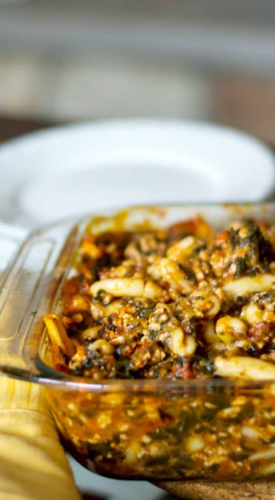 A close up of a plate of food, with Turkey and Cavatelli