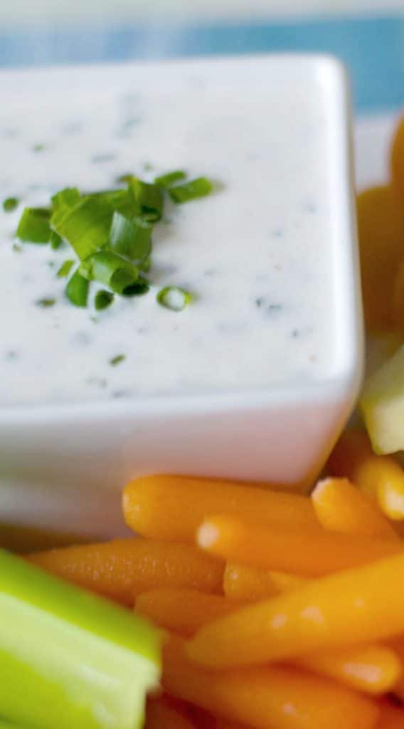Low Fat Ranch Dressing made with buttermilk, Greek yogurt, Organic cage free mayonnaise and cider vinegar.  Serve with your favorite salad or use as a dip for crudités.