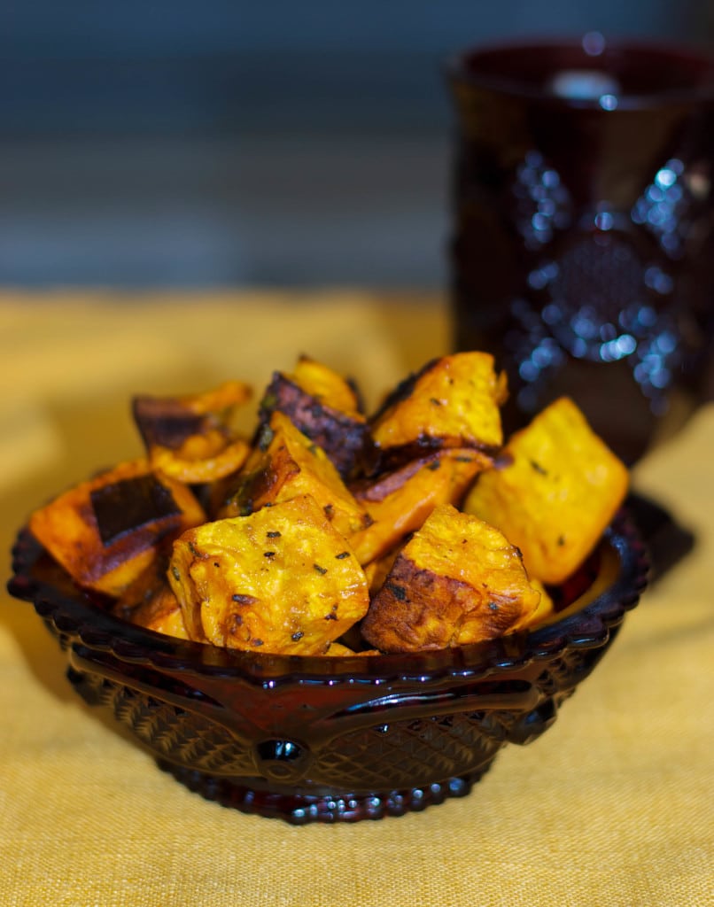 roasted sweet potatoes with sage and leeks