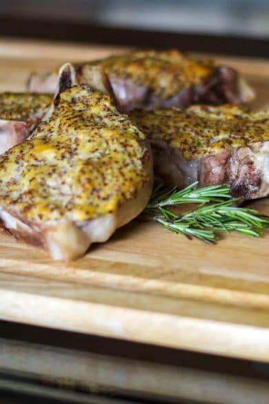 Horseradish Whole Grain Mustard Pork Chops