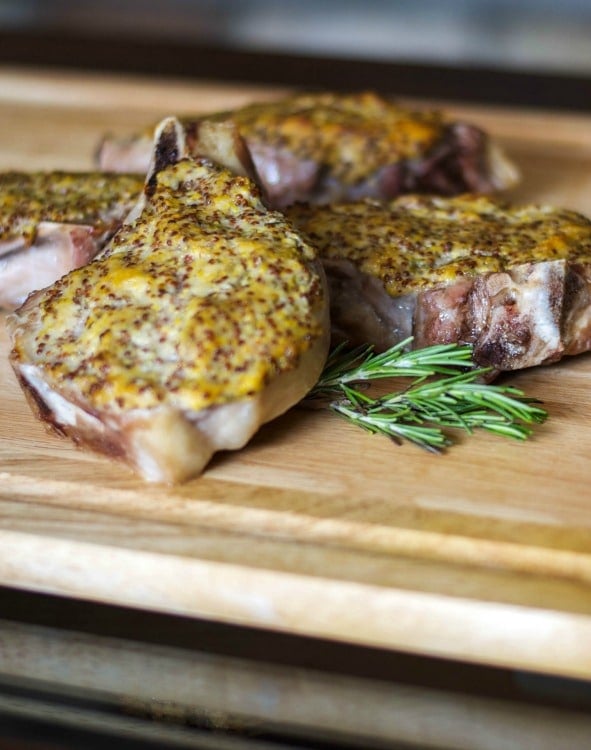 Horseradish Whole Grain Mustard Pork Chops