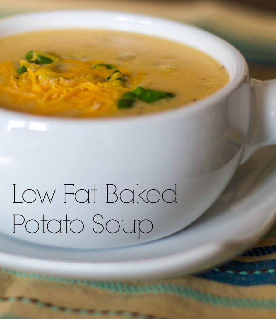A bowl of Low Fat Baked Potato Soup