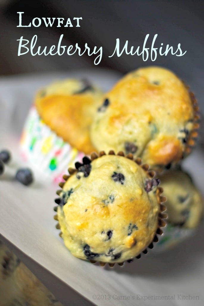 A close up of Low fat Blueberry Muffins