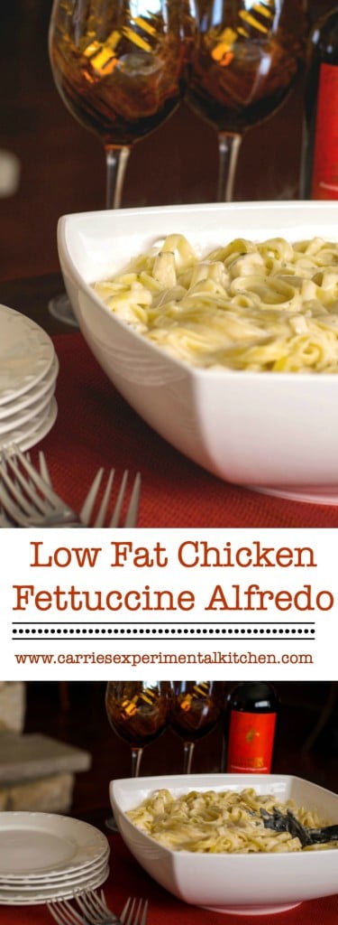 Enjoy one of your favorite meals without the added calories with this Low Fat Chicken Fettuccine Alfredo.