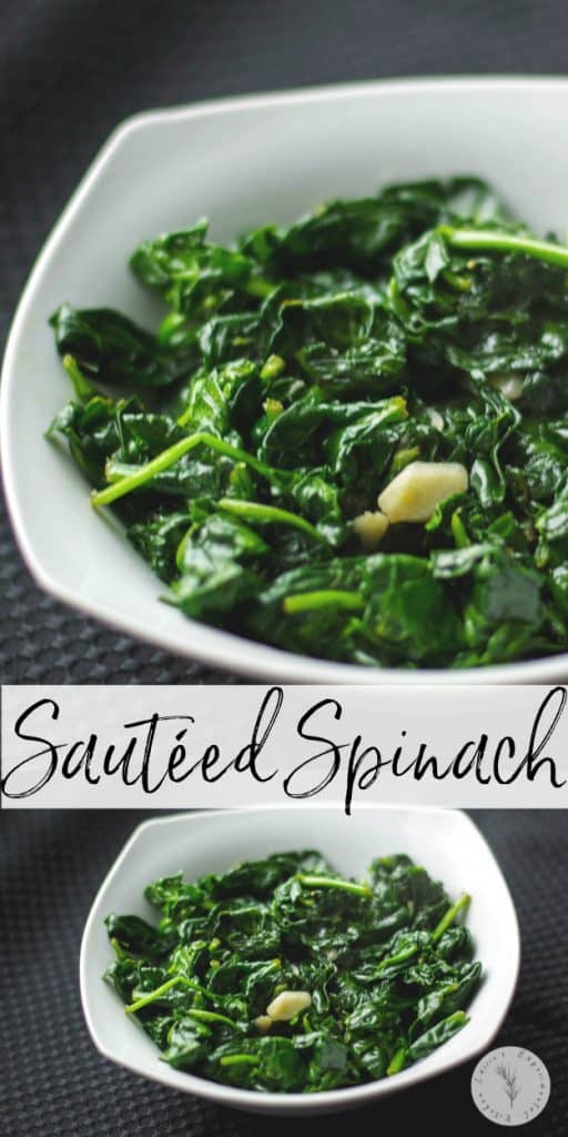 Fresh baby spinach sautéed with extra virgin olive oil and garlic.