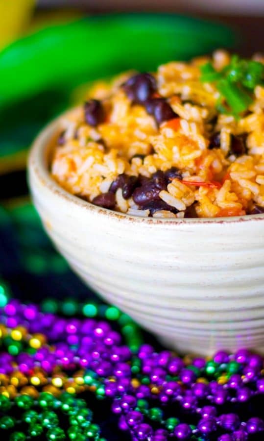 Cajun Black Beans and Rice is a tasty side dish made with beans, vegetables, rice and hot sauce to give it a little kick.