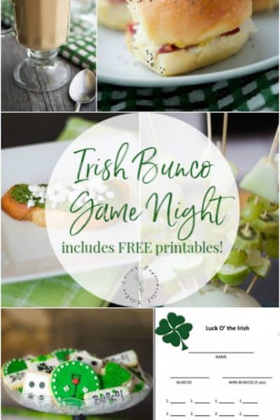 Celebrate St. Patrick's day with some green colored recipes or host an Irish Bunco game night including table cards and score card printables. 