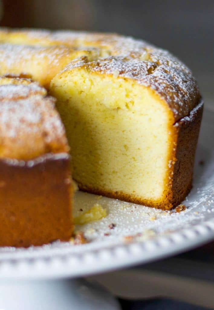 Lemon Cream Cheese Poundcake is deliciously moist cake that goes perfectly with a cup of tea for an afternoon snack or eaten for breakfast.