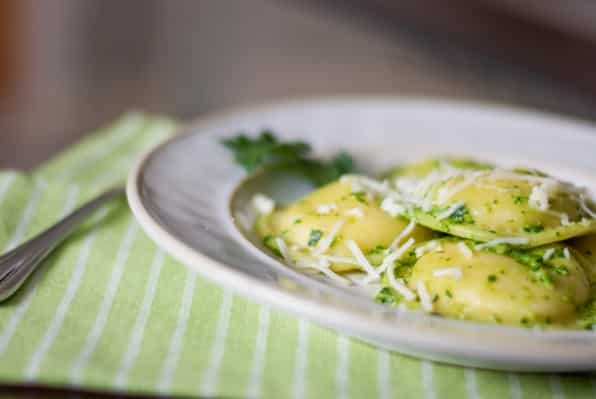 Ravioli with Spinach Pesto