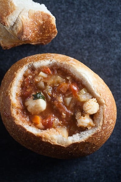 A close up of food, with Seafood and Chowder