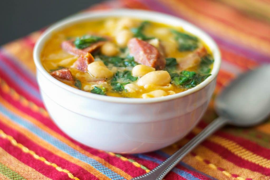 Chourico & Spinach White Bean Stew