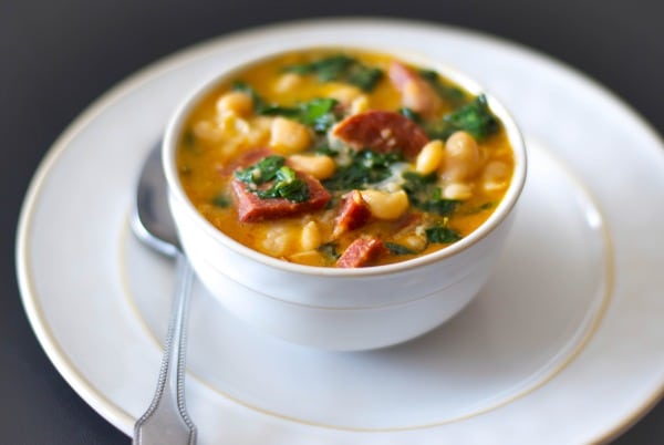 Chourico & Spinach White Bean Stew