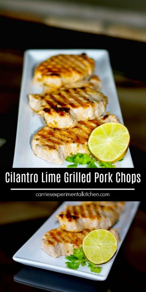 Boneless, center cut pork chops marinated in a brine of fresh lime juice and cilantro; then grilled to perfection. 