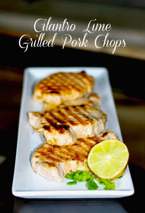 Boneless, center cut pork chops marinated in a brine of fresh lime juice and cilantro; then grilled to perfection.