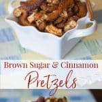  These Brown Sugar and Cinnamon Pretzels made with cinnamon brown sugar are so easy to make at home and are the perfect sweet and salty snack. 