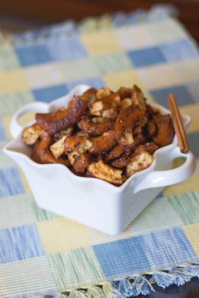 A bowl of Sugar and Cinnamon Pretzels