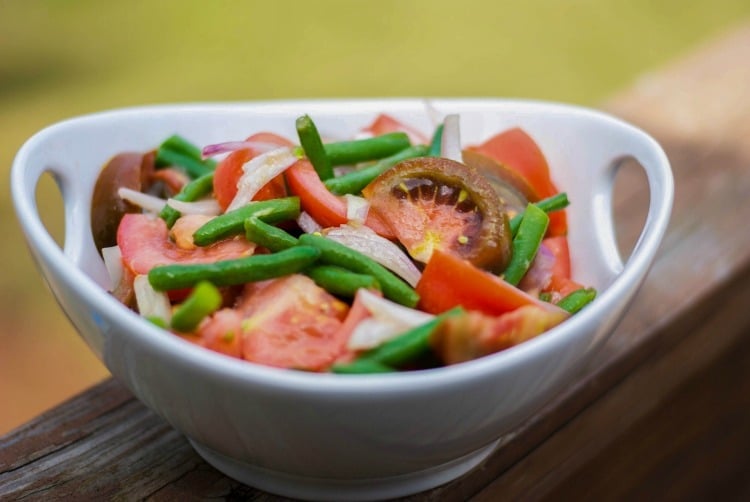 Green Bean & Tomato Salad with Ginger Wasabi Vinaigrette