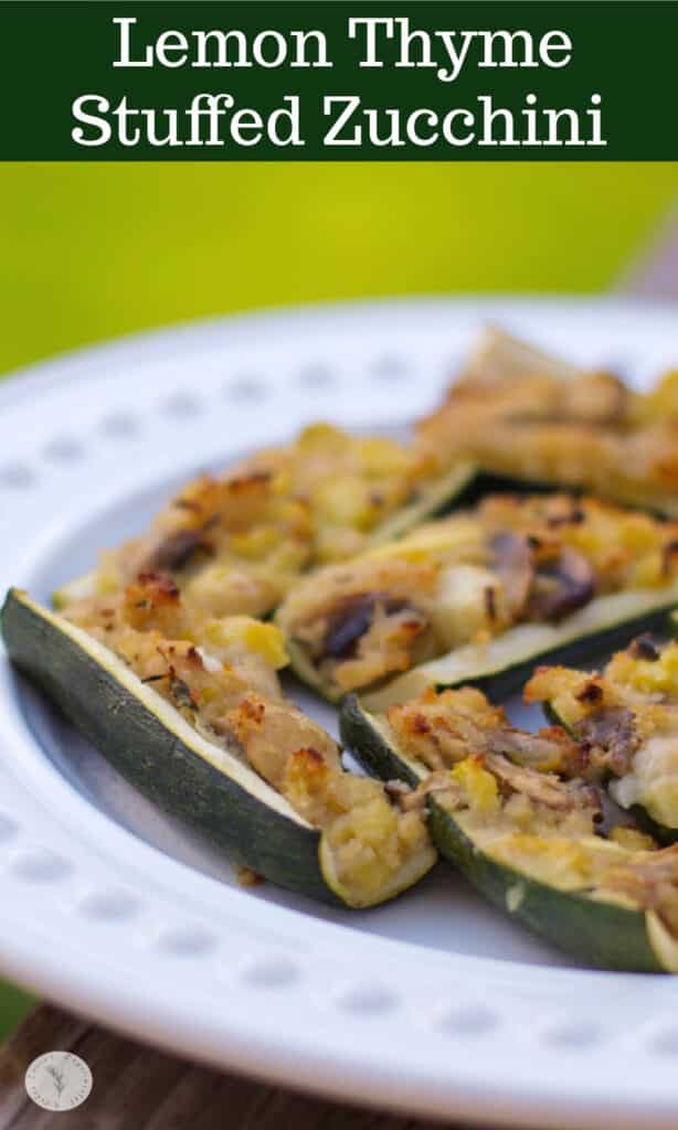 Fresh zucchini stuffed with lemon, fresh thyme, white wine, grated cheese and Panko breadcrumbs are deliciously light and flavorful.