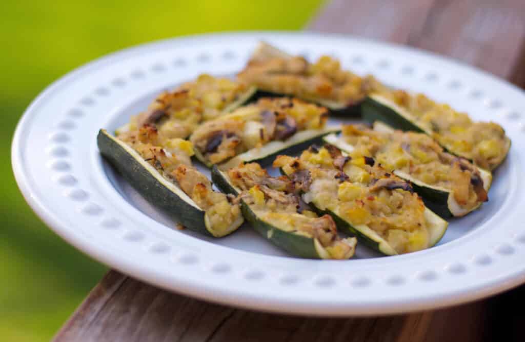 Lemon Thyme Stuffed Zucchini