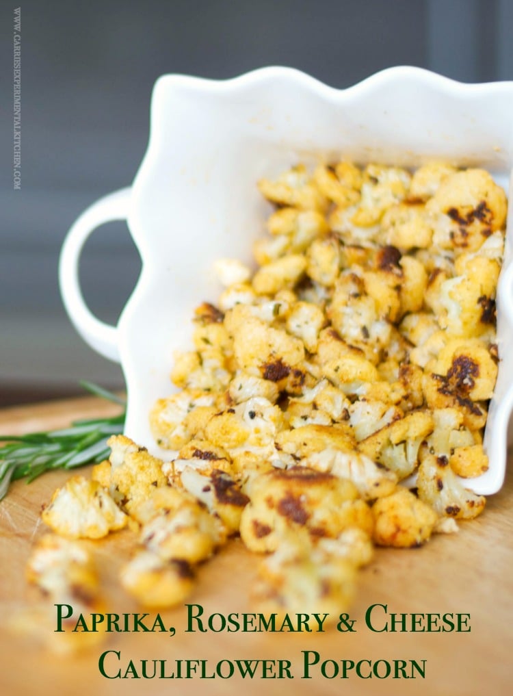 Fresh cauliflower roasted with paprika, rosemary and Parmesan cheese. 