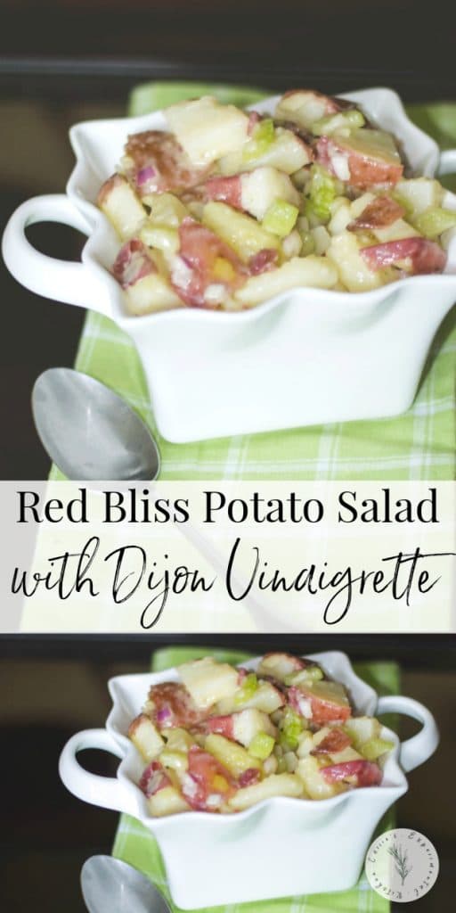 Red Bliss Potato Salad with Dijon Vinaigrette is a deliciously tangy salad without mayonnaise. It's super simple to make and is also gluten free!