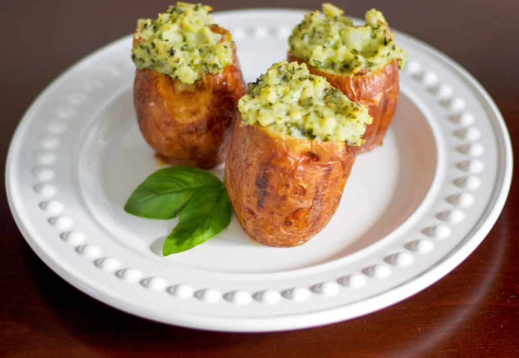 Stuffed Pesto Baked Potatoes