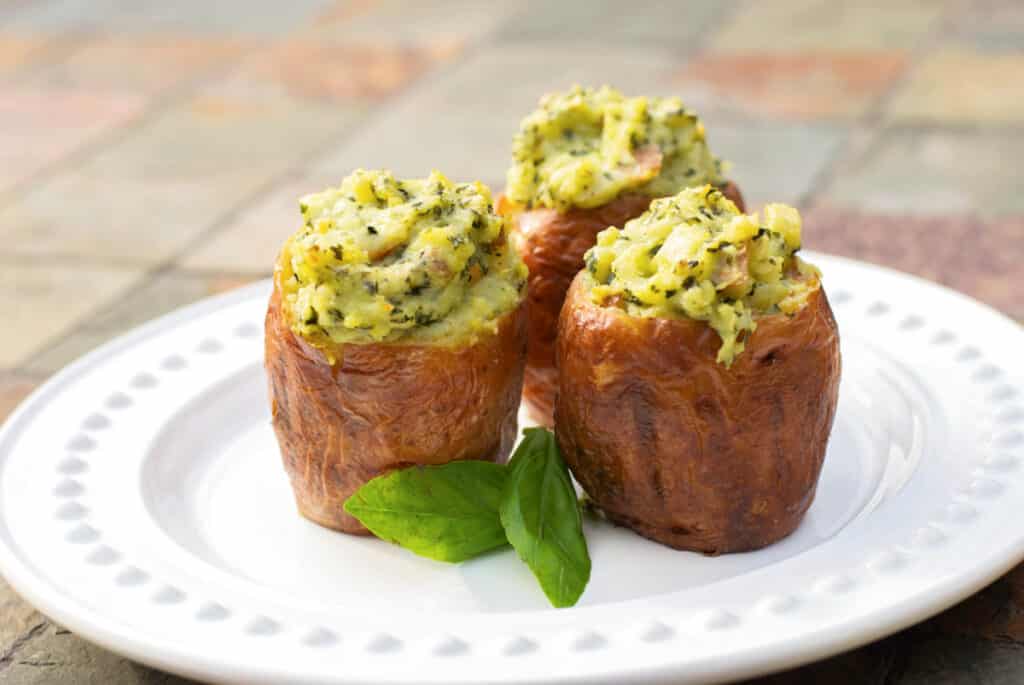 Stuffed Pesto Baked Potatoes