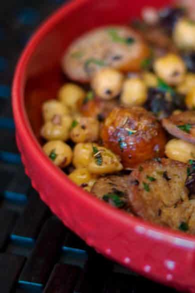 Greek Style Sausage & Chick Peas