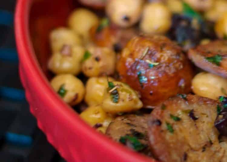 Greek Style Sausage & Chick Peas