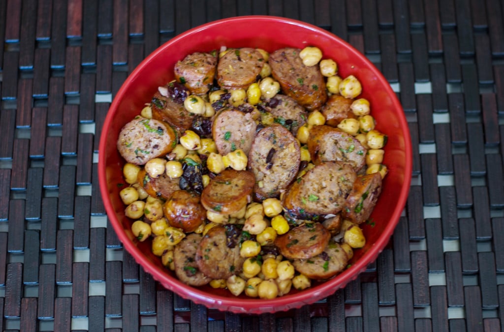 greek style sausage and chick peas-carrie's experimental kitchen