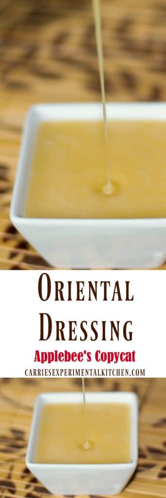 Make Applebee's Oriental Dressing in the comfort of your own home. It's perfect on salad or sandwiches and the family is going to love it!