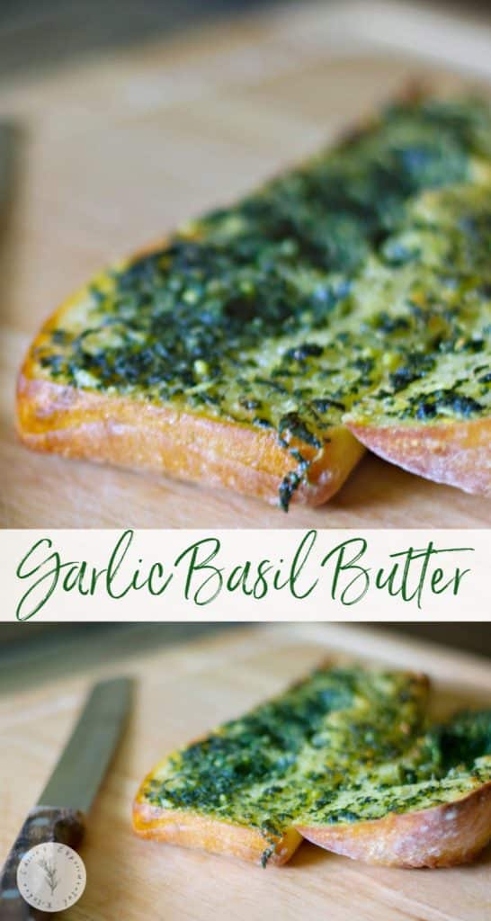 Add this Garlic Basil Butter to crusty, warm Italian bread for a delicious side that goes perfectly with your favorite pasta dish! 