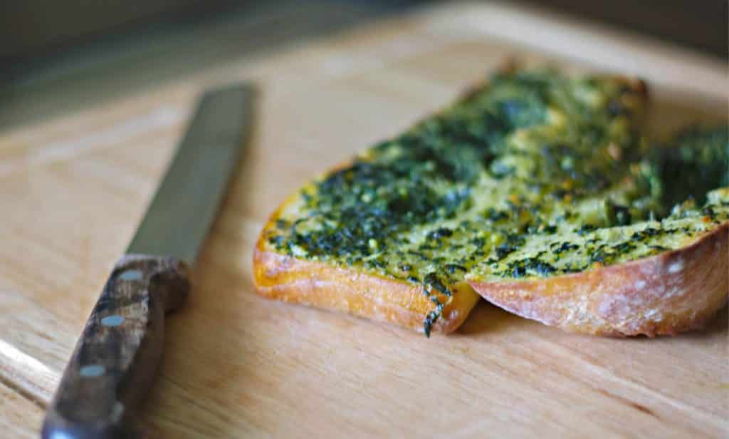 Garlic Basil Butter on Italian bread