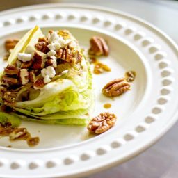 Grilled Iceberg Wedge with Pecans in a Balsamic Goat Cheese Vinaigrette