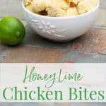 Boneless chicken breasts dipped in a mixture of honey and lime juice; then coated with breadcrumbs and baked until golden brown.